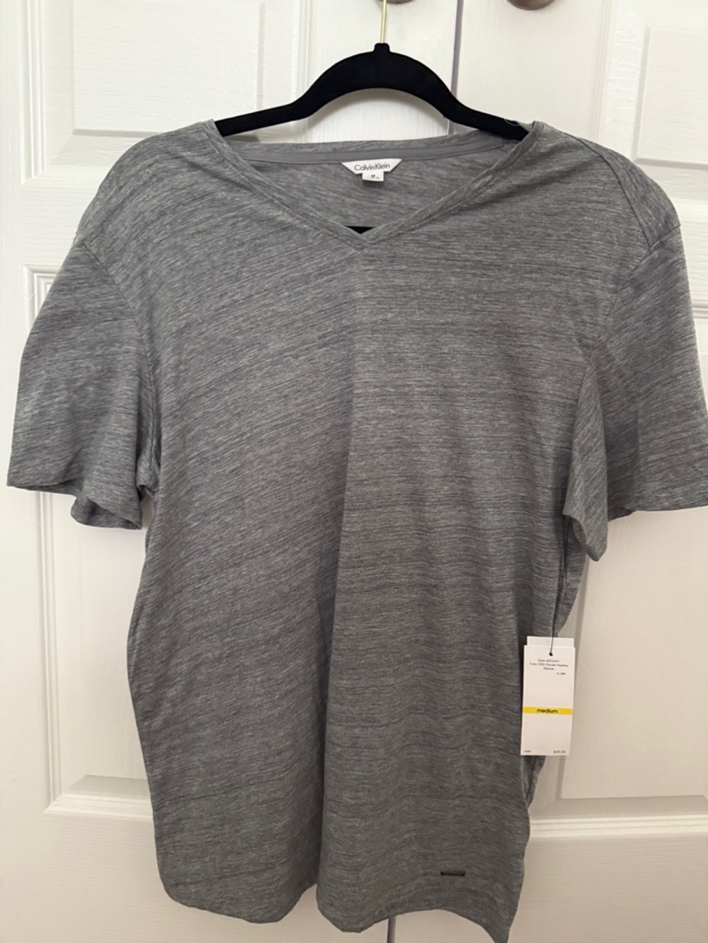 Calvin Klein Gray V-Neck Short Sleeve Tee